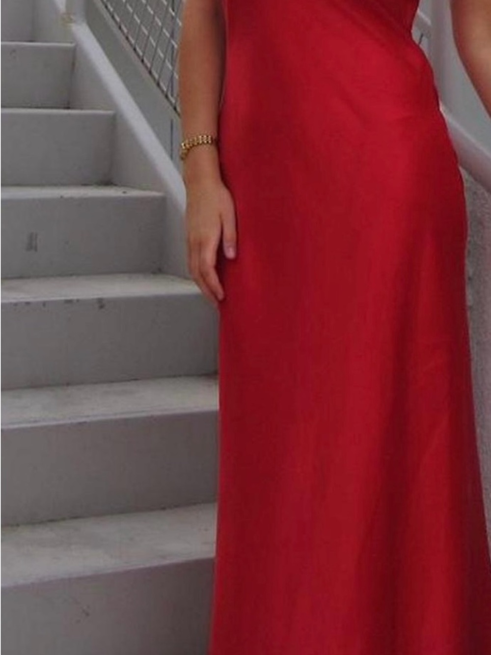 Steve Madden Red Strapless Satin Maxi Dress